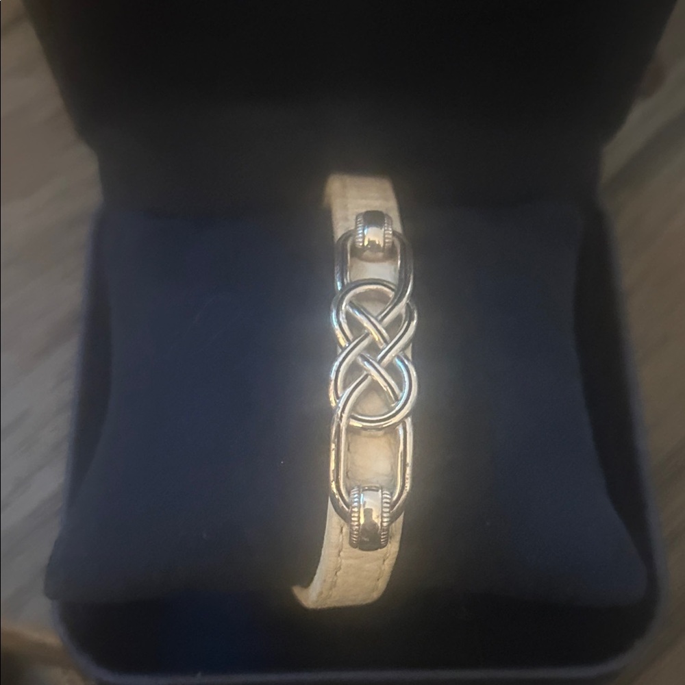 Elegant Silver and Tan Women's Bracelet